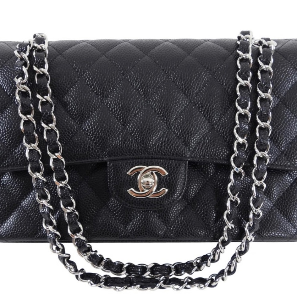 Chanel Medium Classic Flap Silver hardware, in excellent condition